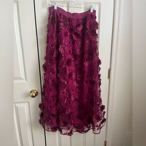 Anthropologie 3D floral maxi skirt